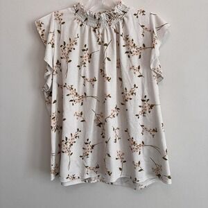 Melloday Floral Ruffle Sleeve Blouse Large Cottagecore Boho Women's Boutique